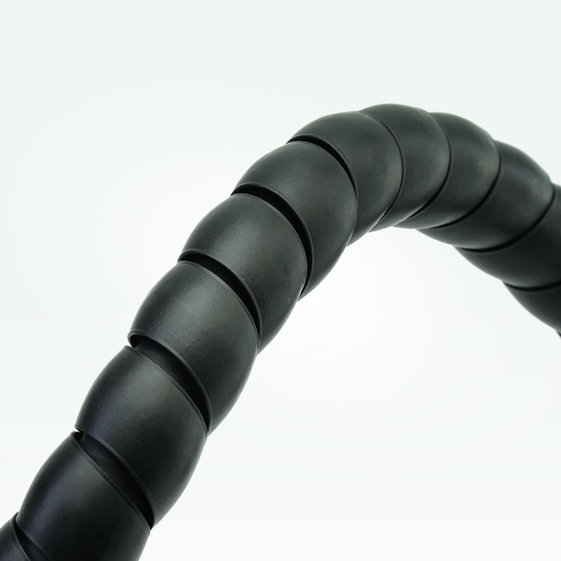 Flexible polyethylene spiral wrap with rounded outer profile